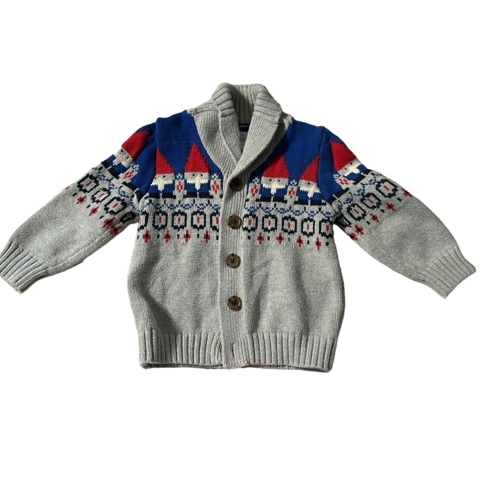 Gap size 18-24 months zip up knit Gnome sweaters